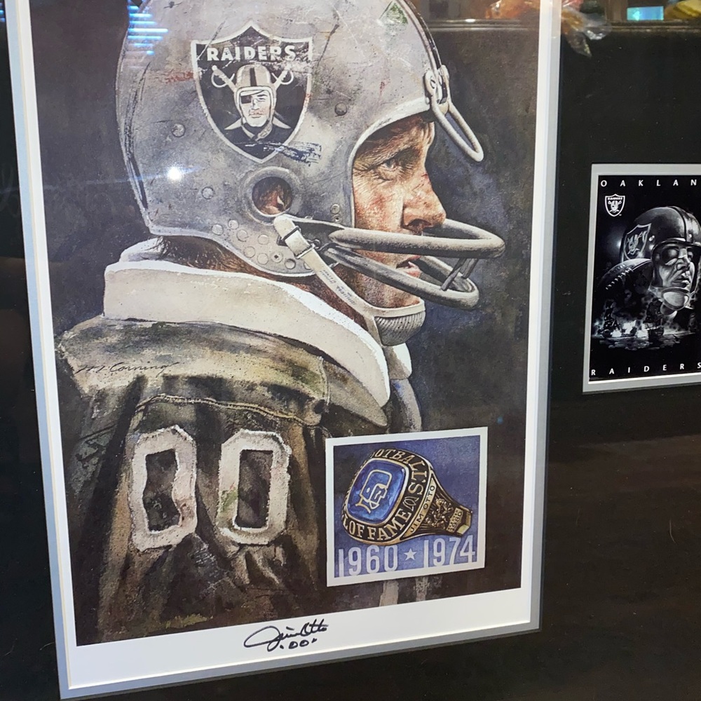Raiders Jim Otto signed lithograph framed